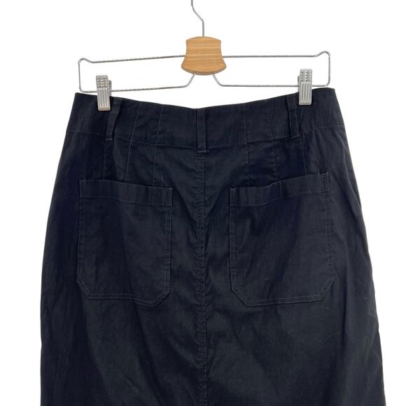 Anthropologie Maeve The Colette Linen Blend Maxi Skirt Black Size Medium - Picture 8 of 12